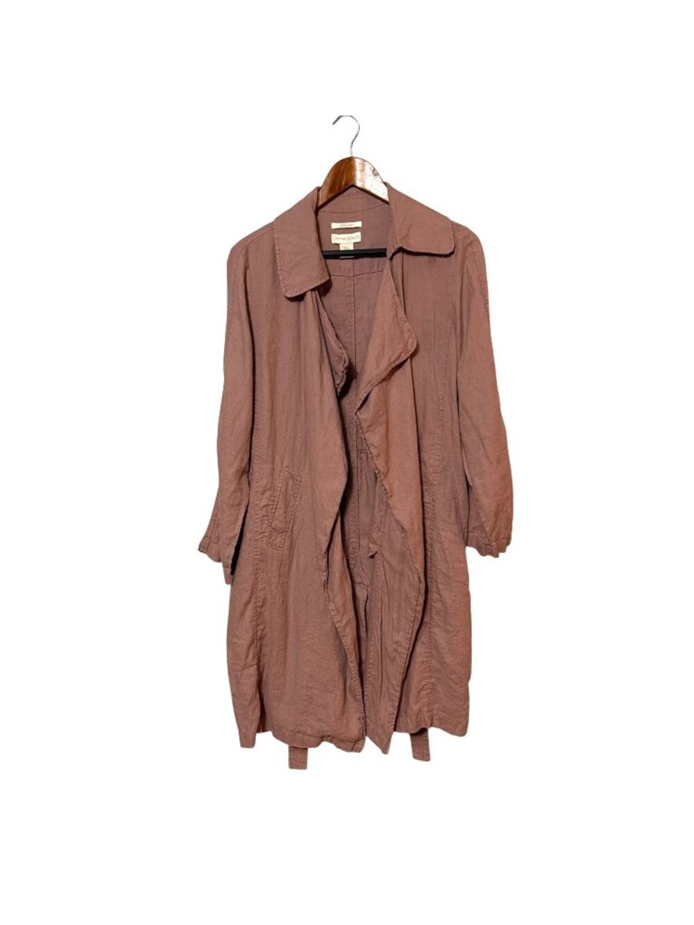 Cynthia‎ Rowley Womens 100% Linen Mauve Drape Front Jacket With Waist Tie Size M
